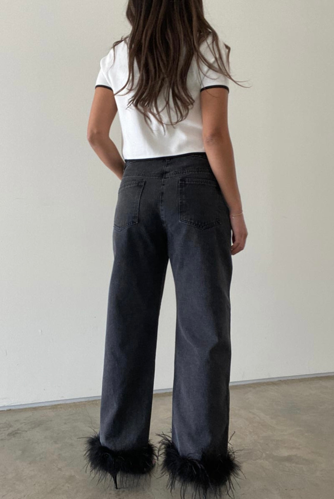 Devin Feather Trim Jeans
