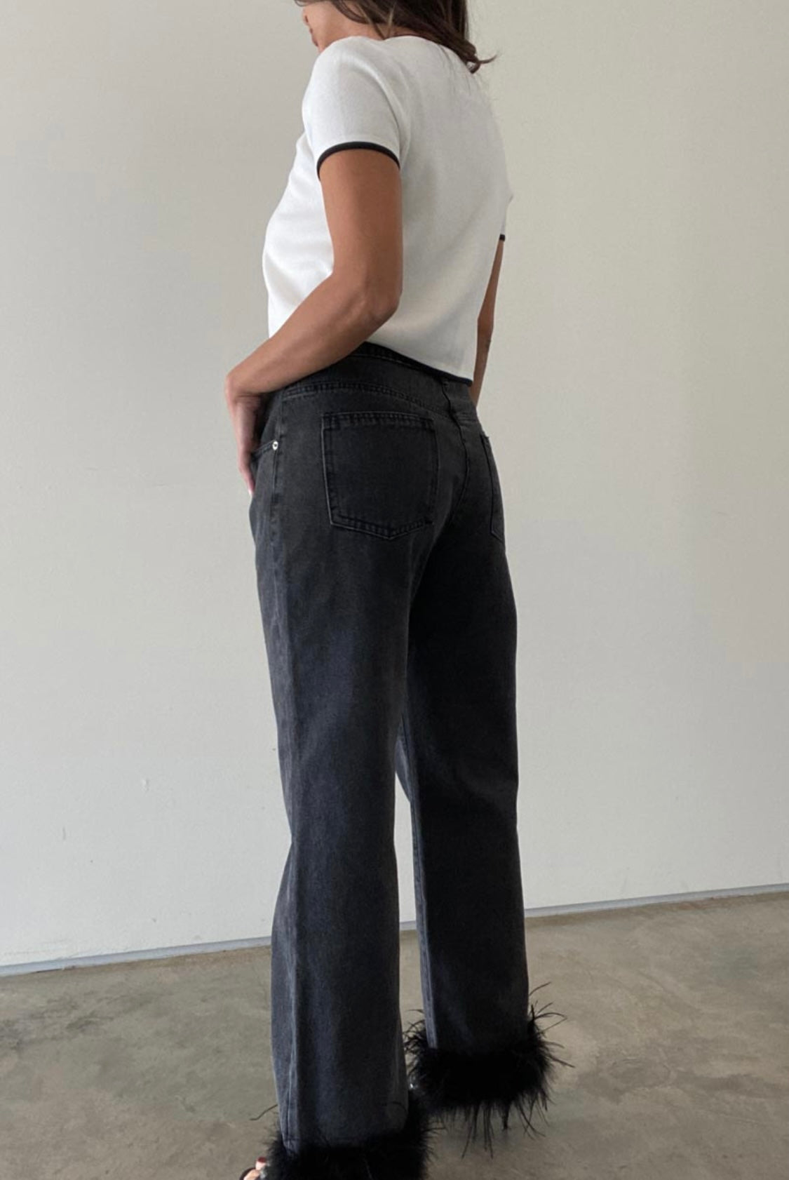 Devin Feather Trim Jeans