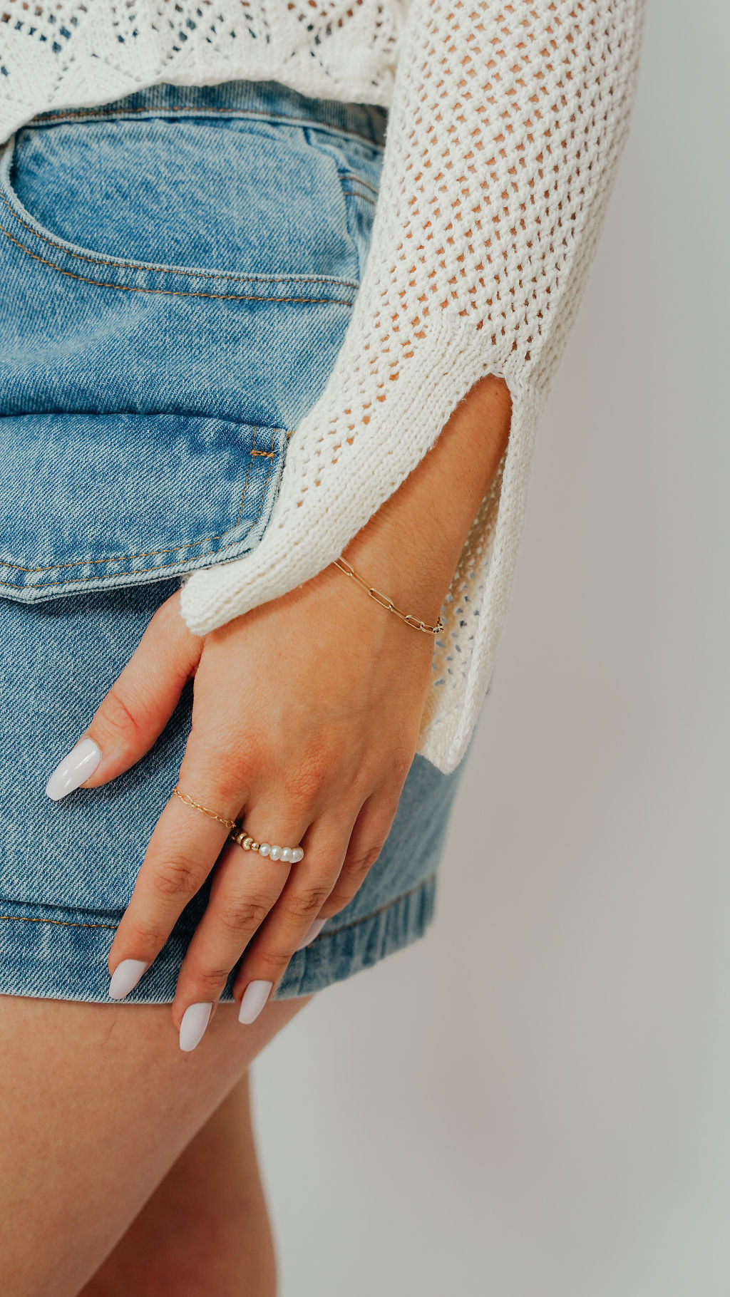 Colleen Cargo Denim Mini Skirt