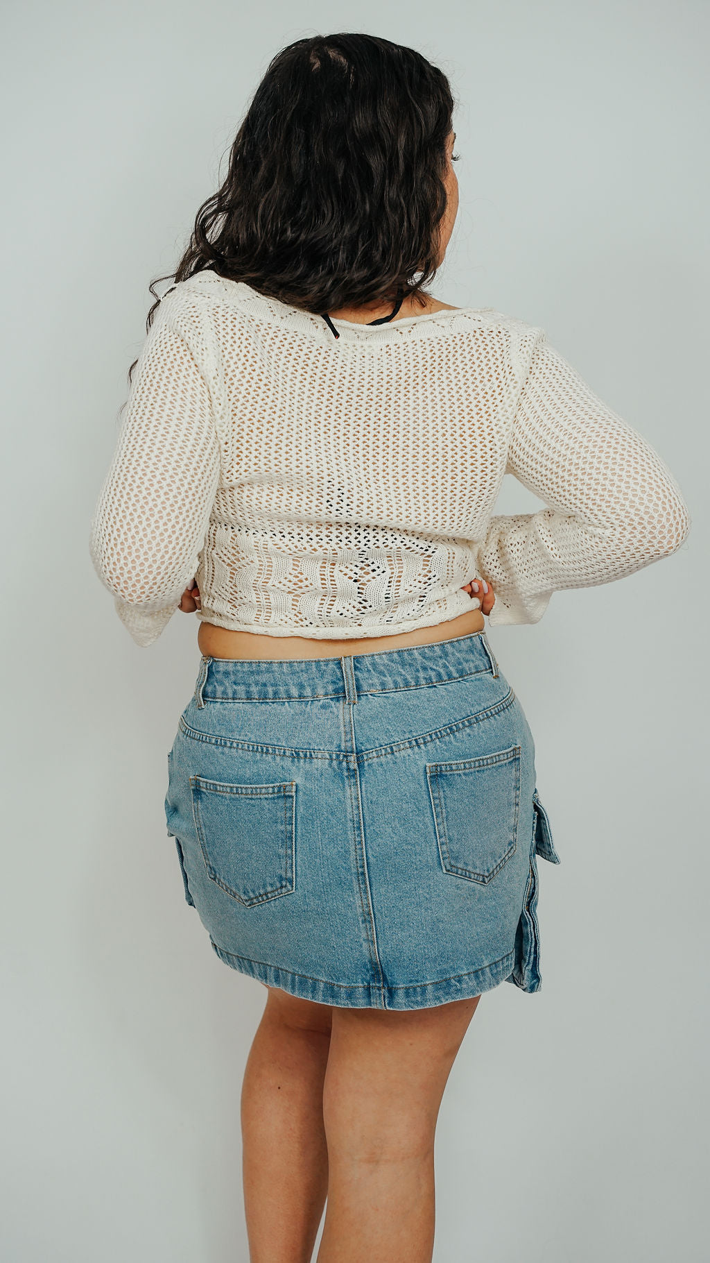 Colleen Cargo Denim Mini Skirt