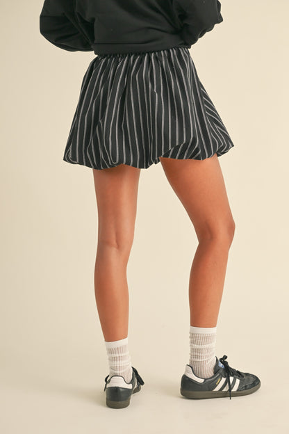 Elizabeth Striped Bubble Mini Skirt