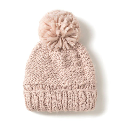 Look By M Basic Mango Yarn Pompom Hat