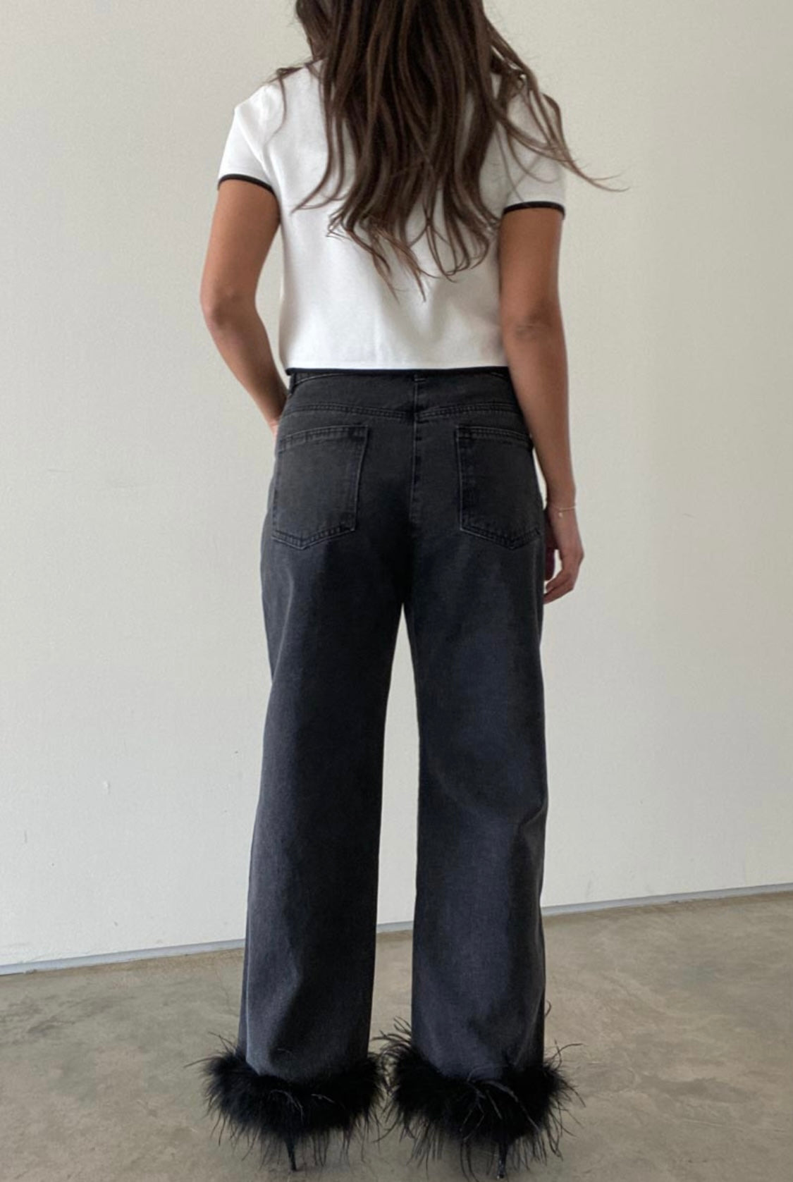 Devin Feather Trim Jeans