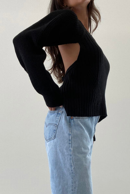 Demi Open Back Sweater