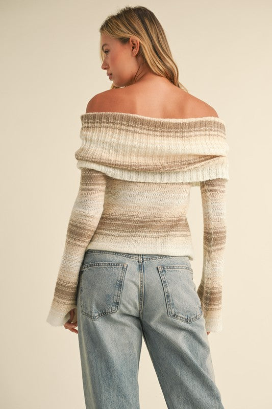 Ellen Gradient Off The Shoulder Sweater