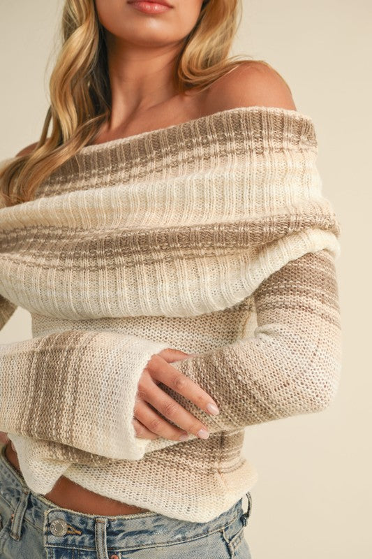 Ellen Gradient Off The Shoulder Sweater