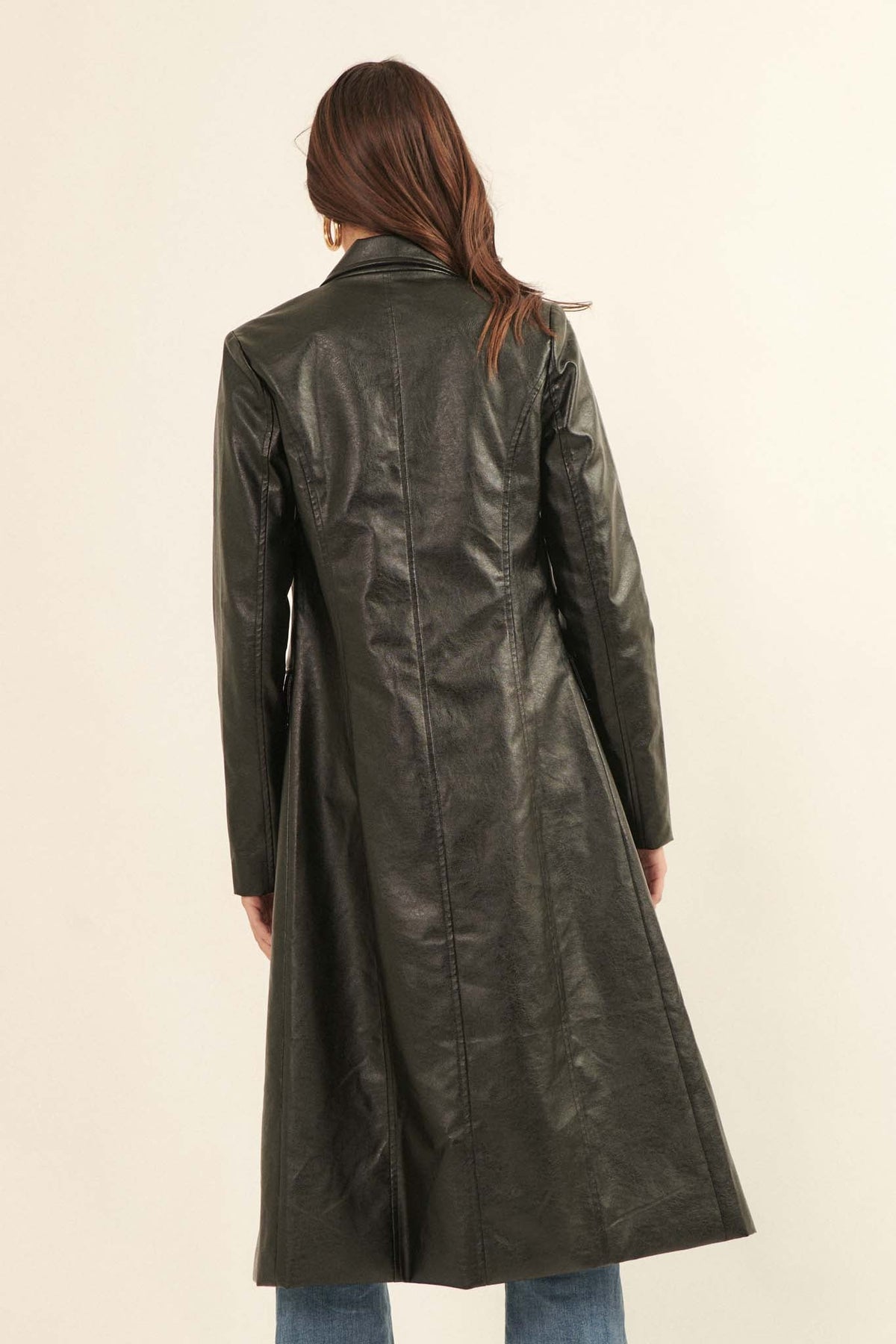 Della Vegan Leather Trench Coat