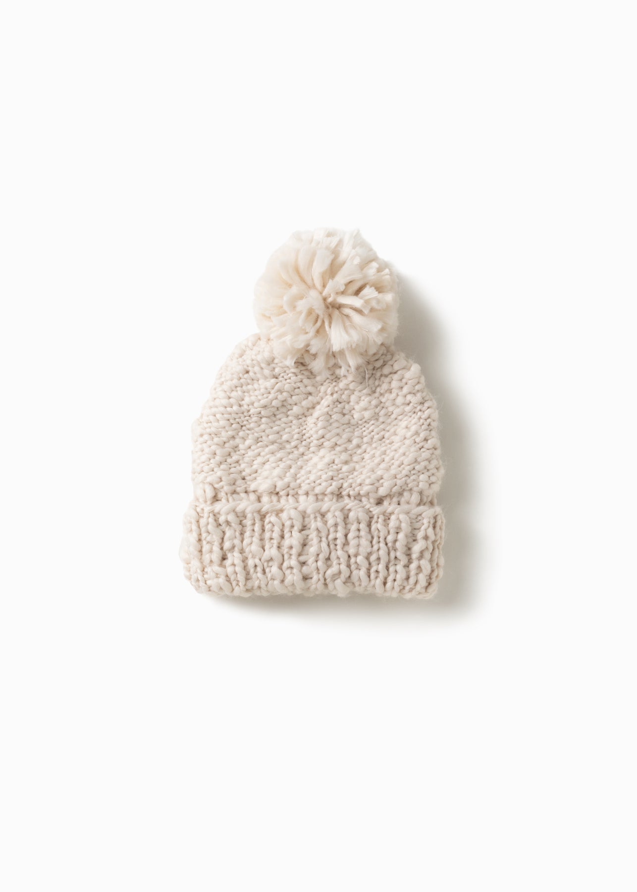 Look By M Basic Mango Yarn Pompom Hat