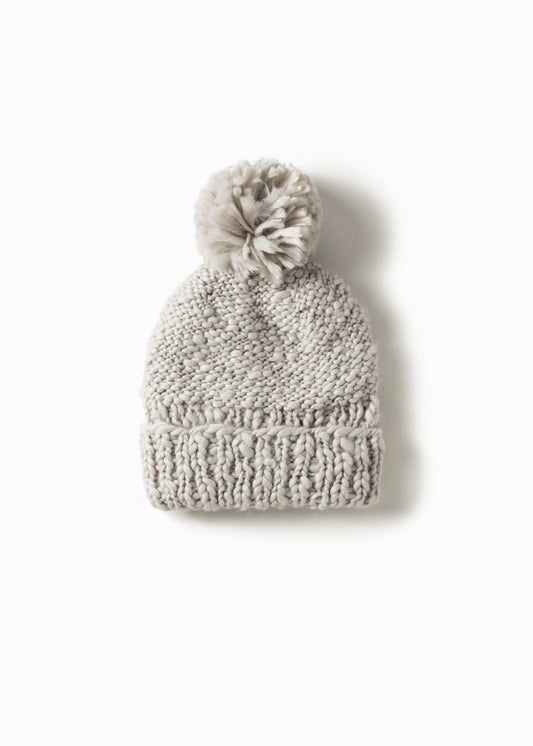 Look By M Basic Mango Yarn Pompom Hat