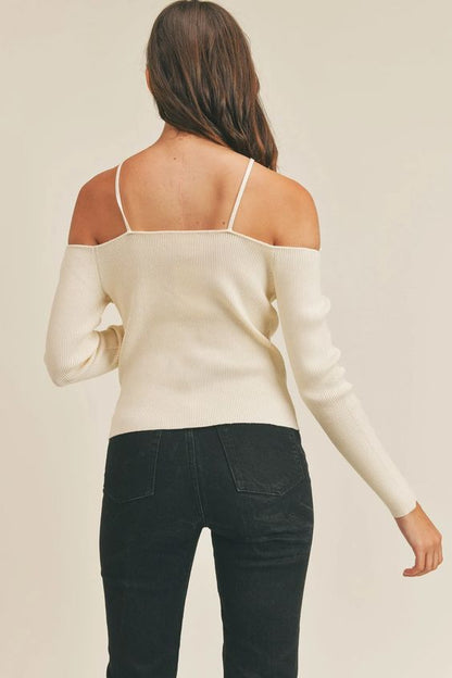 Blythe Cold Shoulder Halter Sweater