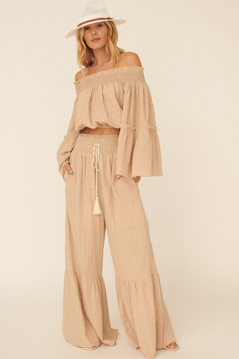 Ashlyn Smocked Flair Pants