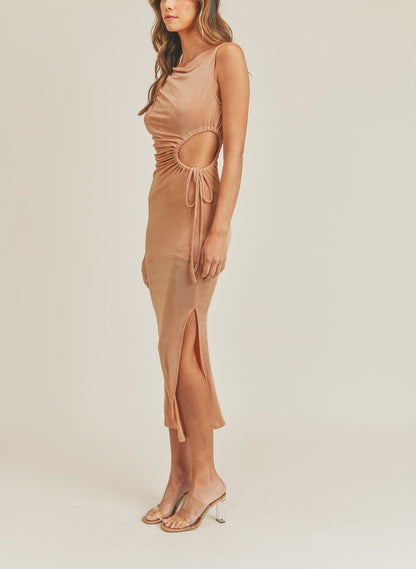 Alda Slinky Asymmetrical Midi Dress