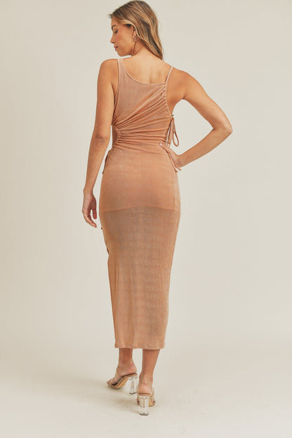 Alda Slinky Asymmetrical Midi Dress