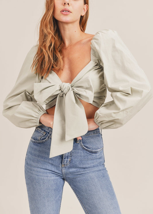 Athena Puff Sleeve Tie Top