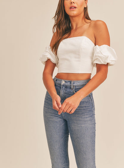 Avery Puff Sleeve Corset Top