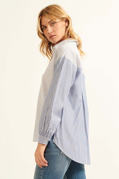 Bailey Striped Colorblock Button-Up