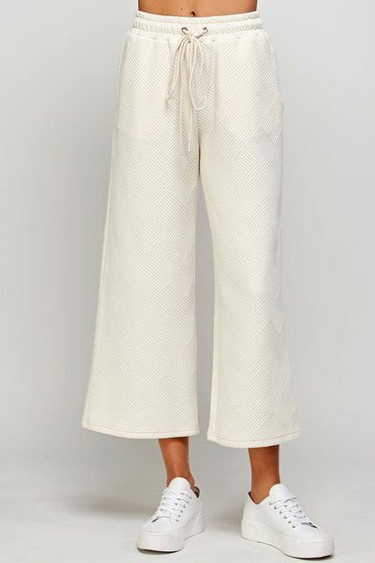 Annette Textured Wide Leg Sweatpants