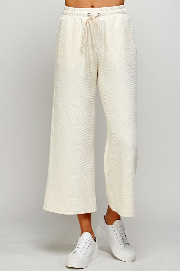 Annette Textured Wide Leg Sweatpants