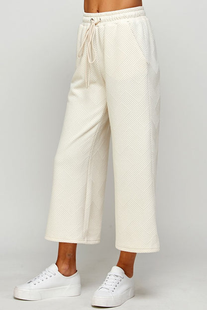 Annette Textured Wide Leg Sweatpants