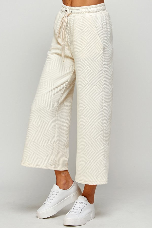 Annette Textured Wide Leg Sweatpants