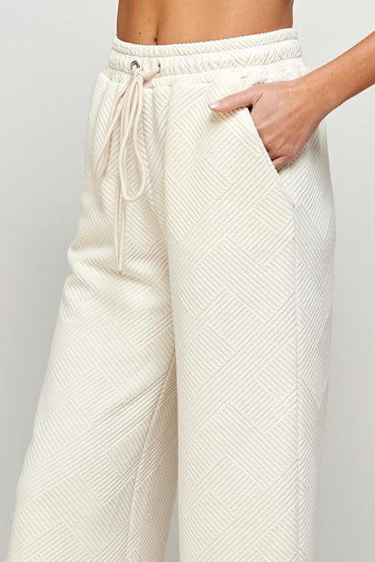 Annette Textured Wide Leg Sweatpants