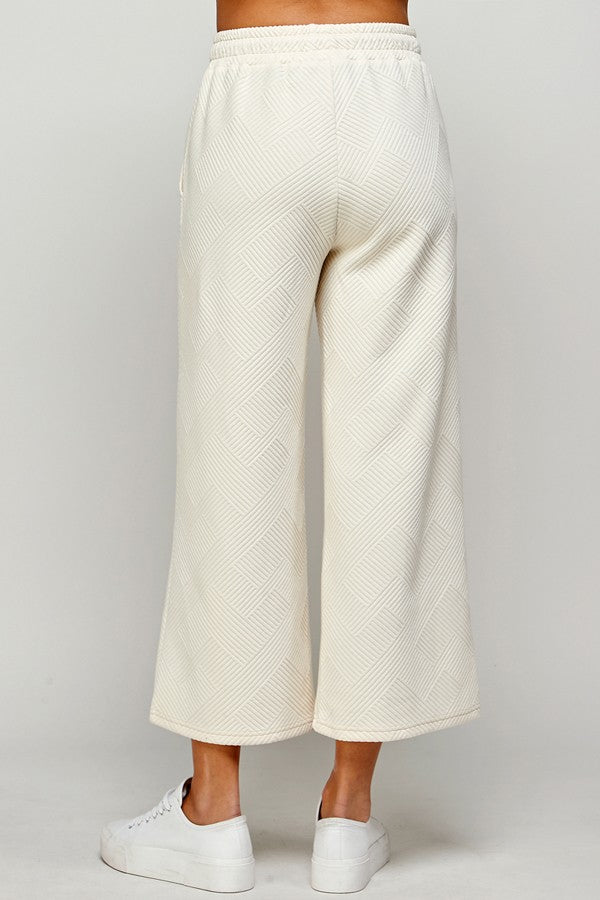 Annette Textured Wide Leg Sweatpants