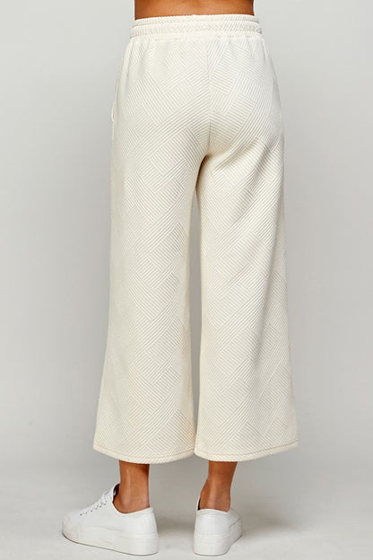 Annette Textured Wide Leg Sweatpants