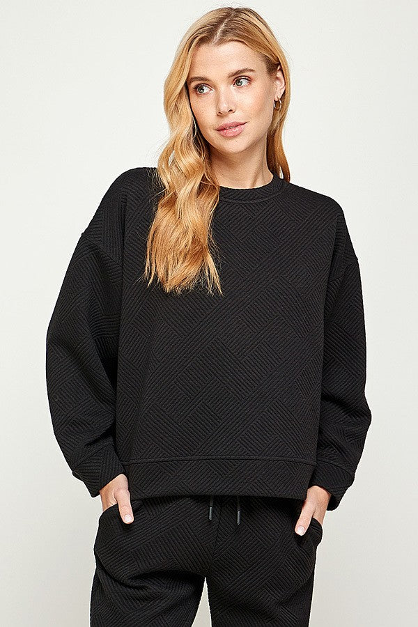 Asia Textured Sweatshirt Set