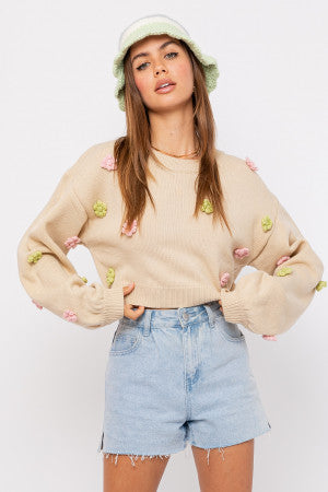 Brooke Floral Knit Sweater