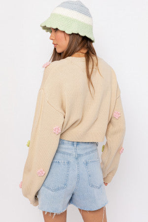 Brooke Floral Knit Sweater